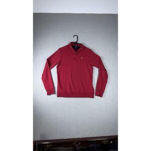 Polo Ralph Lauren Pullover Mens XL Red Half‎ Zip Long Sleeve Sweater Quarter Zip